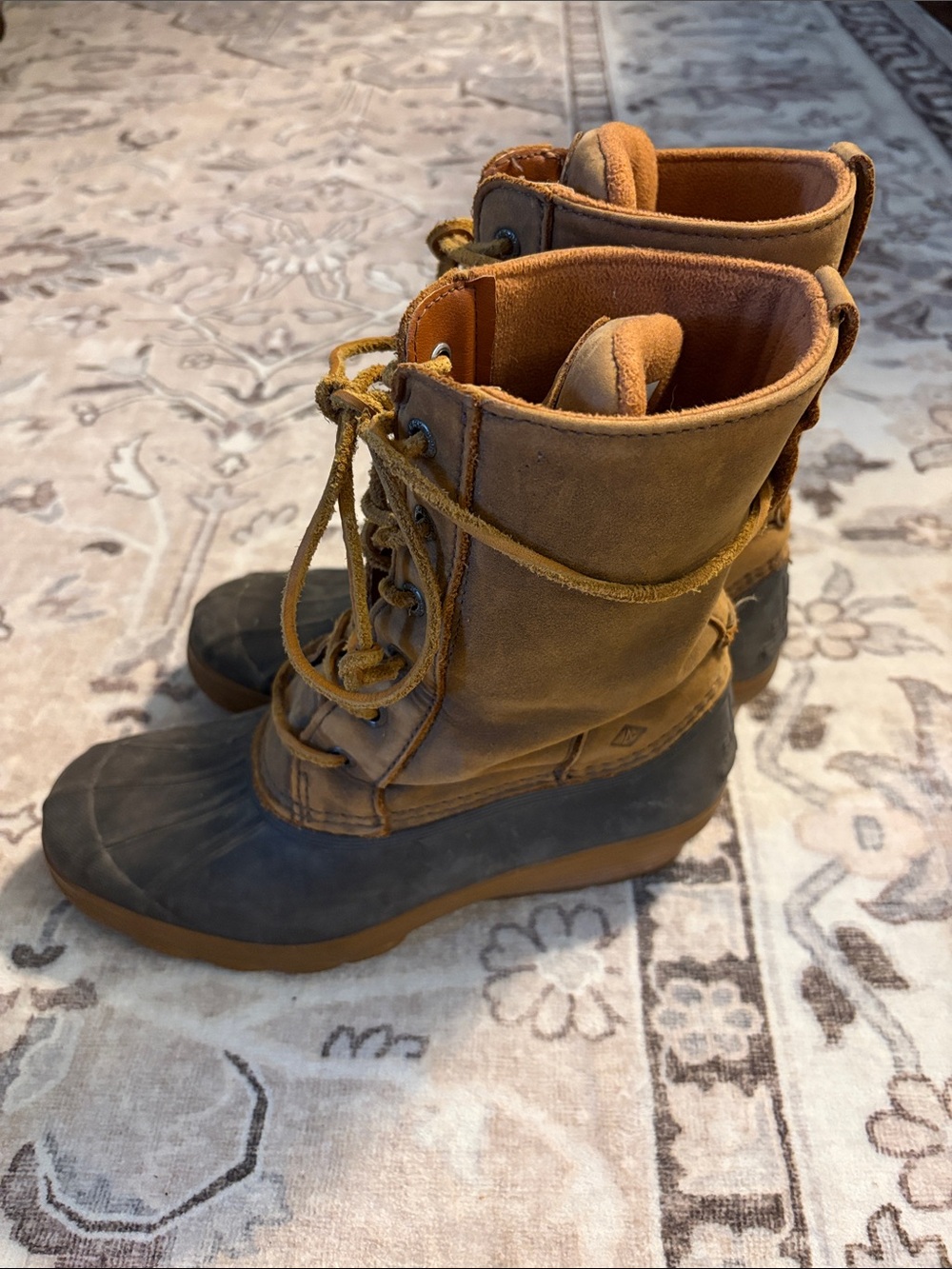 Sperry rain snow boots Brown Lace-Up Duck Boots
